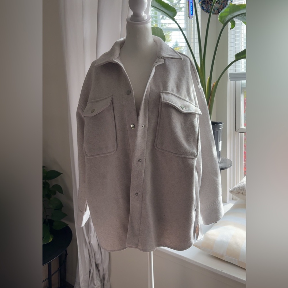 Zara Cream Textured Jacket